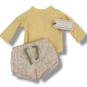 Edgehill Collection Kristin Ellen Hockman Baby Girl Sz 6M Swim Set Rash Guard